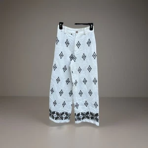 Haute Hippie Wide Legs Embroidered Pants White Size 2 - Picture 1 of 5