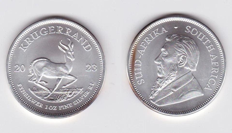 Krügerrand Silber Münze Südafrika 2023 Springbock 1 Unze Feinsilber (166121) - Bild 1 von 1