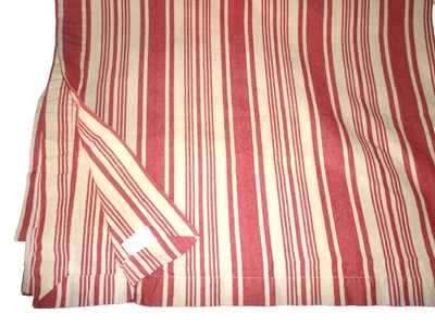 WILLIAMS SONOMA RED & CREAM TONAL STRIPE (1) OBLONG TABLECLOTH 66X92 - Image 1 of 4