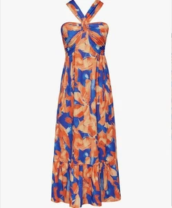 Maxi halter cruzado fluido floral de verano línea A GRACE KARIN para mujer - Imagen 1 de 7