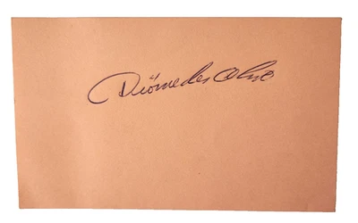 RARE Diomedes Olivo Signed Index Card Pittsburgh Pirates 1960s Cardinals  d.1977 - Image 1 of 2