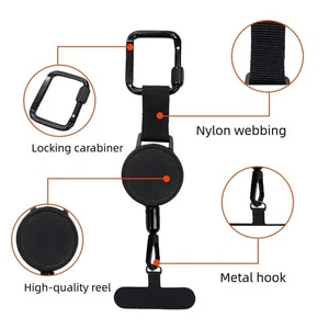 Cordon de téléphone portable antivol avec câble en acier rétractable et clip - Foto 1 di 12