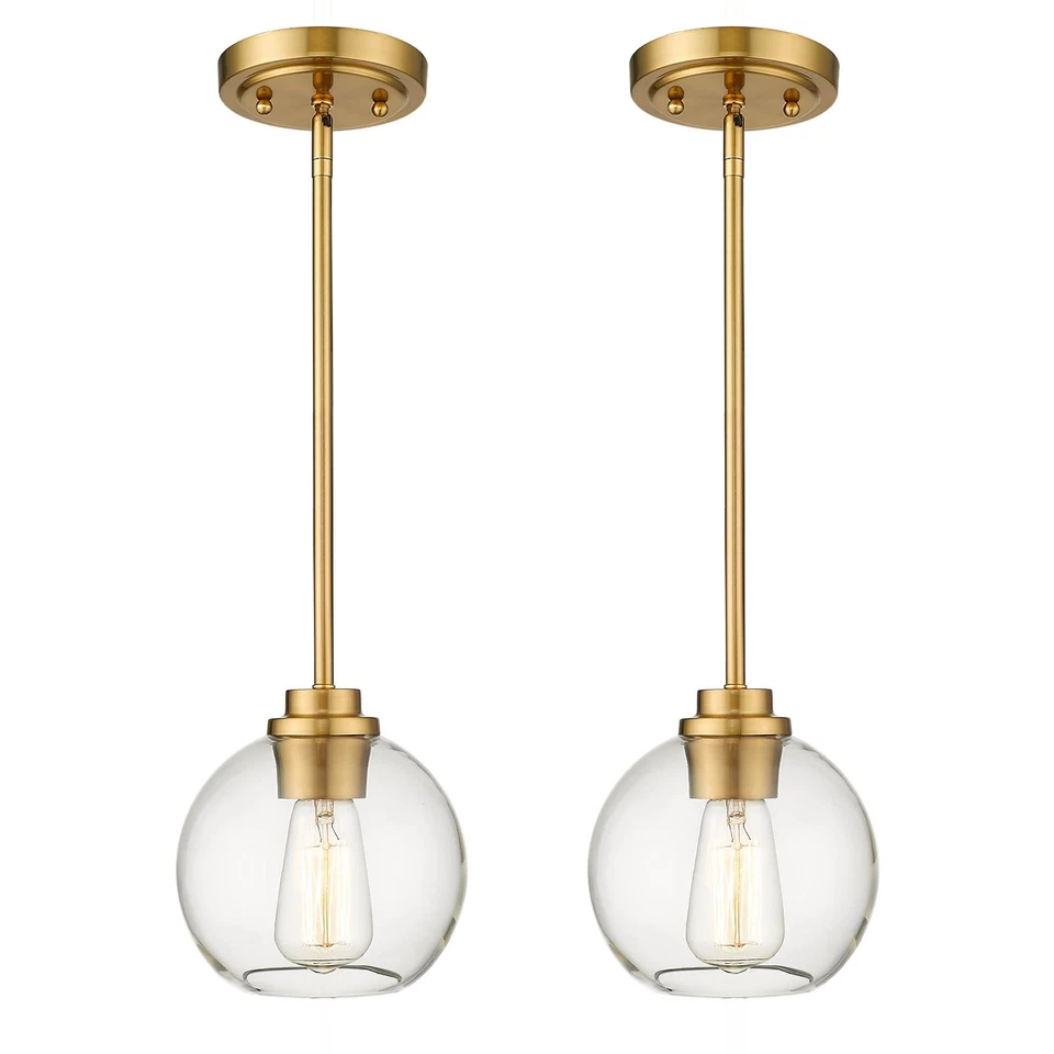 Brass Pendant Lights Kitchen Island 2 Pack, Farmhouse Gold Pendant Light with... - Image 1 of 4