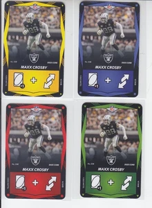 4 - 2025 NFL UNO Elite Maxx Crosby Yellow, Red, Green, Blue Raiders #038 - Bild 1 von 1
