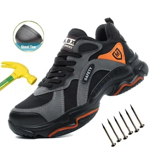 Safety Shoes Men Steel Toe Shoes Wear-resisting Lightweight Breathable Sneakers - Picture 1 of 25