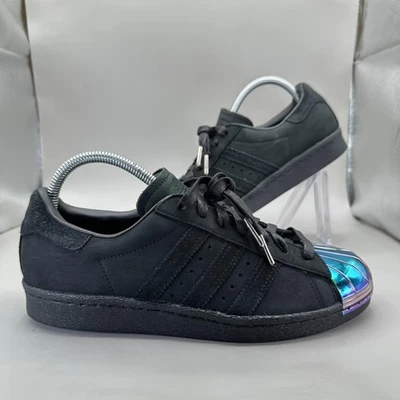 Adidas Superstar 80s Metal Toe Iridescent Shoes Womens 7.5 US Black Suede S76710 - Image 1 of 4