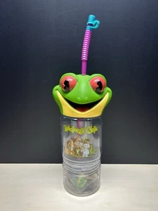 Rainforest Cafe Frosch Tasse Flasche Snack Kunststoff Getränkehalter mit Strohhalm & Spielzeug - Bild 1 von 8