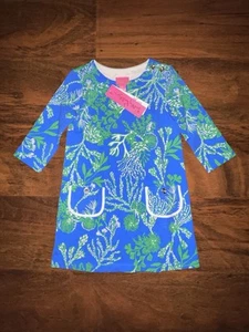 Lilly Pulitzer Girl S 4-5 Briny Blue A BIT SALTY MACKENZIE DRESS StraightFit NWT - Picture 1 of 4