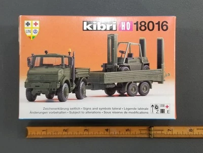 Kibri HO Model Kit 18016 MB UNIMOG & TRAILER FORKLIFT MILITARY SEALED BOX - Image 1 of 4