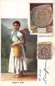 México - Mujer y niño - Calendario Azteca - Ed. J. G. Hatton 7969 - Picture 1 of 2