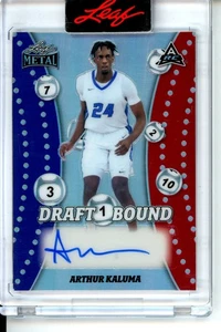 2023 Leaf Metal Draft Bound Arthur Kaluma Auto RC #5/12 Red-Blue Prizm SP - Picture 1 of 2