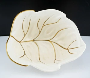 Carlton Ware Hand Painted Cream & Gold Coloured Leaf Bowl - Picture 1 of 4