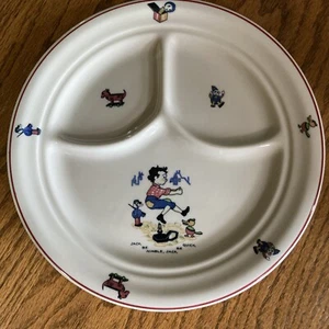 SHENANGO CHINA NURSERY RHYME DIVIDED PLATE "JACK BE NIMBLE" 9 3/4" - Picture 1 of 6