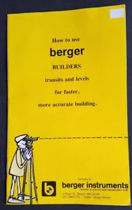 Berger Instruments: How to use Berger Builders Transits and Levels Manual - Picture 1 of 1