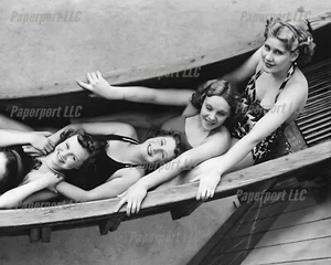 Traje de baño de la década de 1920 para niñas 8x10 foto - Imagen 1 de 1
