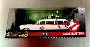 JADA HOLLYWOOD RIDES GHOSTBUSTERS ECTO-1 WHITE 1:24 SCALE FREE SHIPPING - Picture 1 of 6