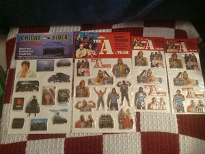 vintage KNIGHT RIDER & THE A-TEAM PUFFY STICKERS new/sealed - Picture 1 of 6