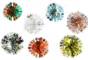 BOLA DE NAVIDAD COPO DE NIEVE LÁMINA ESTRELLA PARED/TECHO HOGAR FIESTA FIESTA PANCARTA COLGANTE DECORACIÓN - Imagen 1 de 17