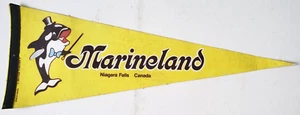 Vintage 24'' MARINELAND NIAGARA FALLS Pennant Felt Flag Souvenir Orca Whale - Bild 1 von 4