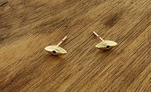NEW EARRINGS EYES STYLE EXCLUSIVE FASHION ANTIALLERGIC GOLD PLATED COLOR - Picture 1 of 2
