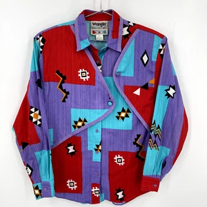 Camisa de Rodeo Azteca Occidental Wrangler Años 80 De Colección Para Mujer Talla M Rockabilly Retro - Imagen 1 de 5