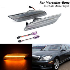 For 07-09 Mercedes-Benz W221 S550 S600 Clear Lens LED Bumper Side Marker Lights
