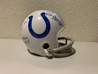 Marchetti, Moore, Donovan and Berry Signed Colts Mini Helmet JSA - Image 1 of 4