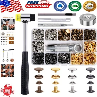 Kit de sujetadores a presión multiusos: 120 broches de presión duraderos de 12 mm para cuero y tela Foto 1 de 4