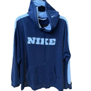 NIKE Sudadera con Capucha Suéter Adulto XL Azul Sudadera con Capucha Grande Elevada Bordada Letra - Imagen 1 de 8