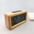 Bamboo Digital Alarm Clock LED Time Display for Bedroom Office Kids Mirror Clock