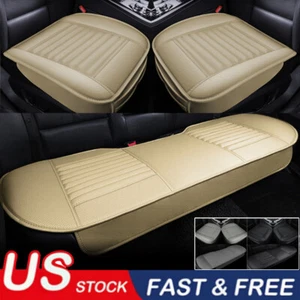 Full Surround Front Car Seat Cover Leather Pad Mat Auto Chair Cushion Protector - Picture 1 of 13