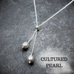 Perlenkette - Silber - 925 Sterlingsilber - Kabelkette - verstellbar NSL005 - Bild 1 von 5