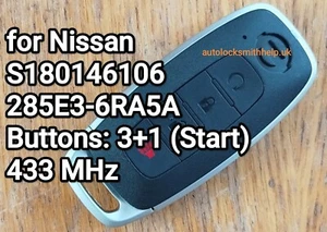 Do Nissan S180146106 Klucz AES/4a Chip NCF29 - Zdjęcie 1 z 2