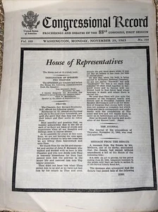 1963 Mourning Edition of the Congressional Record for John F Kennedy - Picture 1 of 5