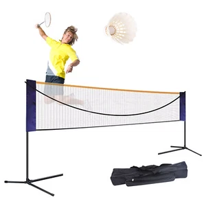 Portable 20ft Badminton Net Indoor Outdoor Volleyball Training Court Sports Tool - Picture 1 of 12