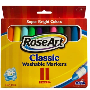 Rose Art Classic Super Bright Colors Washable Markers 11 Pack - Picture 1 of 2