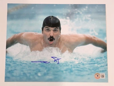 Foto assinada 8x10 de Mark Spitz - NADADOR MEDALHISTA OLÍMPICO DE GOLFE DOS EUA - Beckett - Imagem 1 de 3