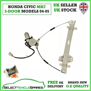 NUEVO REGULADOR Y MOTOR VENTANA DELANTERA CONDUCTOR HONDA CIVIC MK7 3 PUERTAS (6 PINES) 04-05 - Imagen 1 de 5