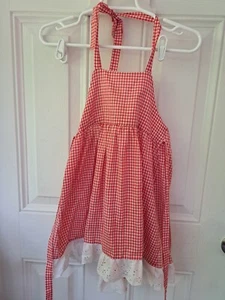 VINTAGE KINDER / Große Puppe Taille Schürze 1950’s/60’s rot Gingham Karo Design. - Bild 1 von 6