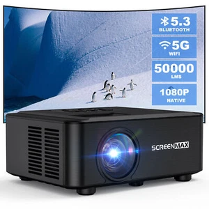 4K Projector 50000LMS 1080P FHD 5G WiFi Bluetooth HDMI Home Theater 230" Display - Picture 1 of 10