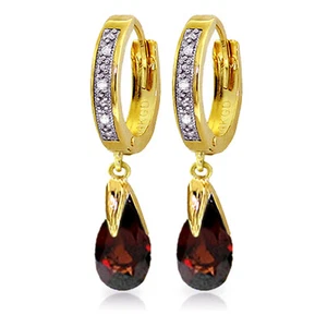 Ohrringe 2,53 Karat 14 Karat massiv Gold Marseille Granat Diamant - Bild 1 von 3