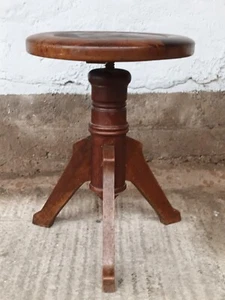 Vintage Sitzhocker Art Deco Hocker Klavierhocker Ära Bauhaus Drehhocker Pouf 2 - Bild 1 von 9