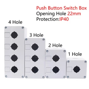 Drucktastenschalter Schaltstation Box 22 mm 1-4 Knopflöcher weiß wasserdicht - Bild 1 von 15