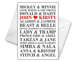 Personalisierte Valentinstagskarte Disney Paare - Mickey & Minnie Valentinstag - Bild 1 von 1