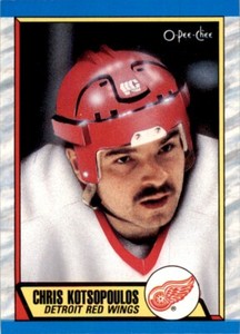 1989-90 O-PEE-CHEE CHRIS KOTSOPOULOS DETROIT RED WINGS #279