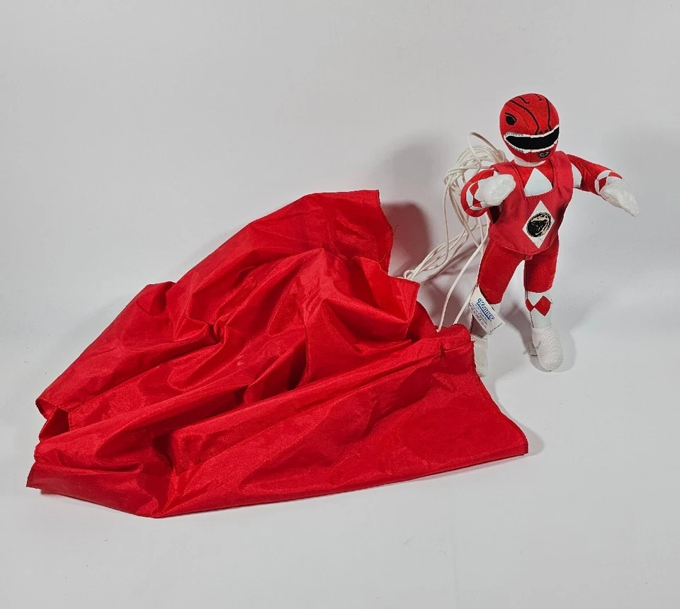 Power Ranger rojo 1995 con figura de tela de paracaídas de Kenner  Foto 1 de 4