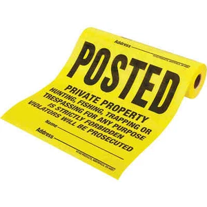 Tyvek Posted Signs Roll of 100 - Picture 1 of 1