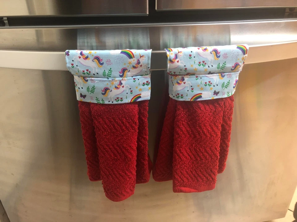  Juego de 2 toallas de cocina colgantes hechas a mano para platos Foto 1 de 4