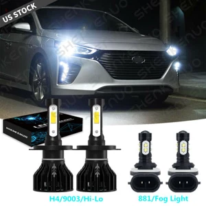 Combo H4 9003 LED Headlight + 881 Fog Light Bulbs For Hyundai Accent 2000-2017 - Picture 1 of 12