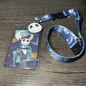 Night Before Christmas Jack Skellington Lanyard With ID Badge Holder Blue - Picture 1 of 4